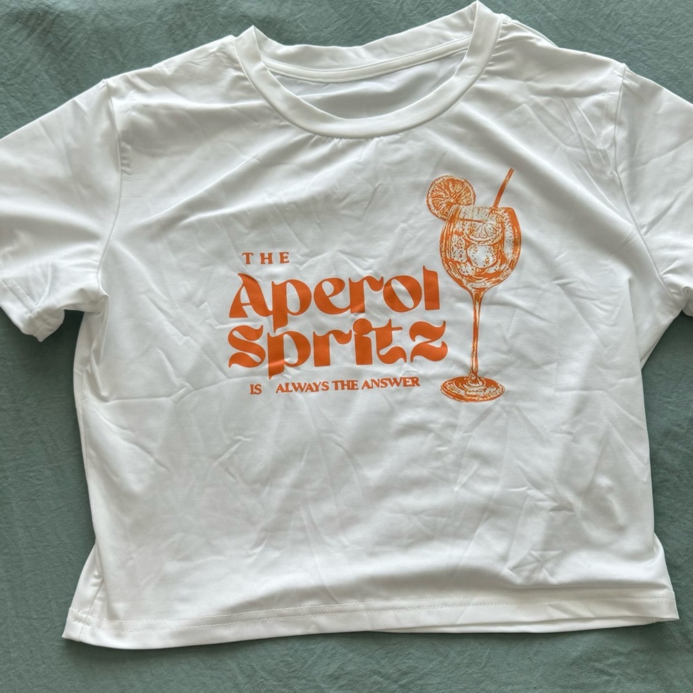 NWOT Aperol spritz crop top